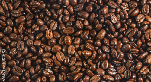 A surface of coffee beans