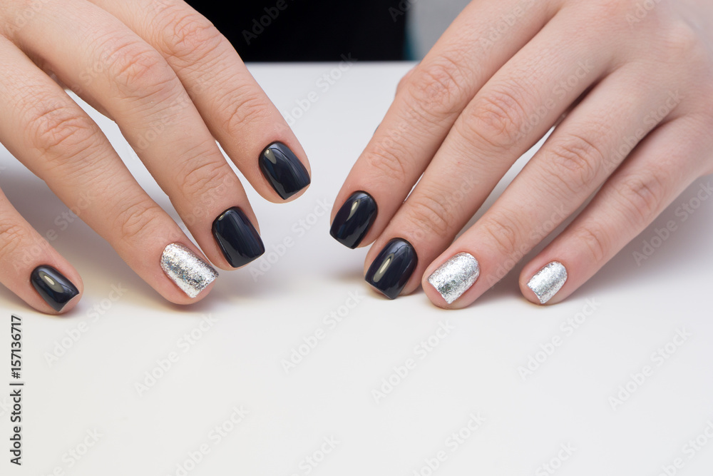 Hands with beautiful manicure. Natural nails with gel polish Hands with beautiful manicure. Natural nails with gel polish