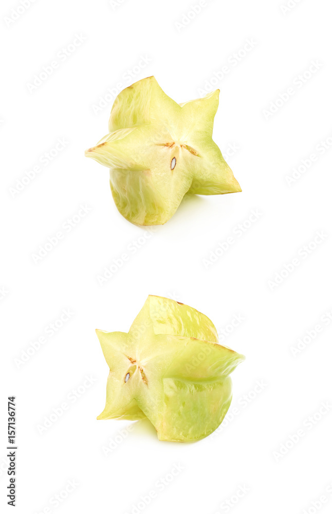 Fototapeta premium Sliced carambola fruit isolated