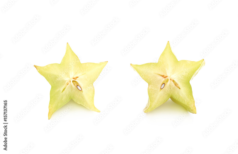 Sliced carambola fruit isolated Sliced carambola fruit isolated