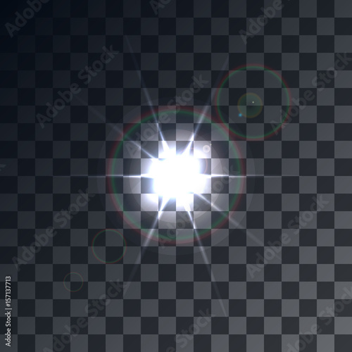 flashe isolated on a transparent background. Vector effect for decoration. Glare texture and star photo