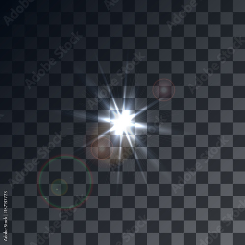 flashe isolated on a transparent background. Vector effect for decoration. Glare texture and star