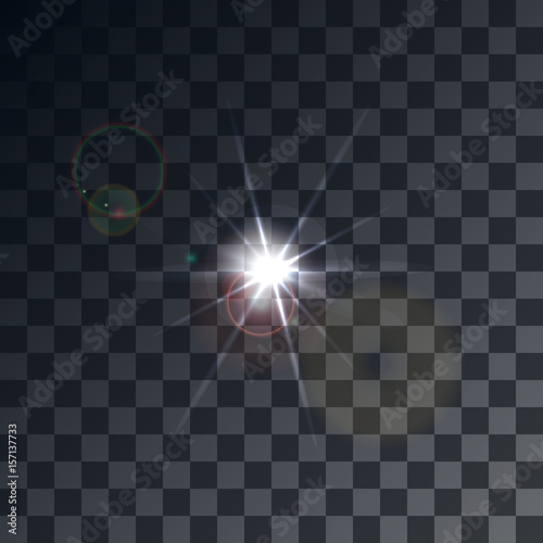 flashe isolated on a transparent background. Vector effect for decoration. Glare texture and star photo