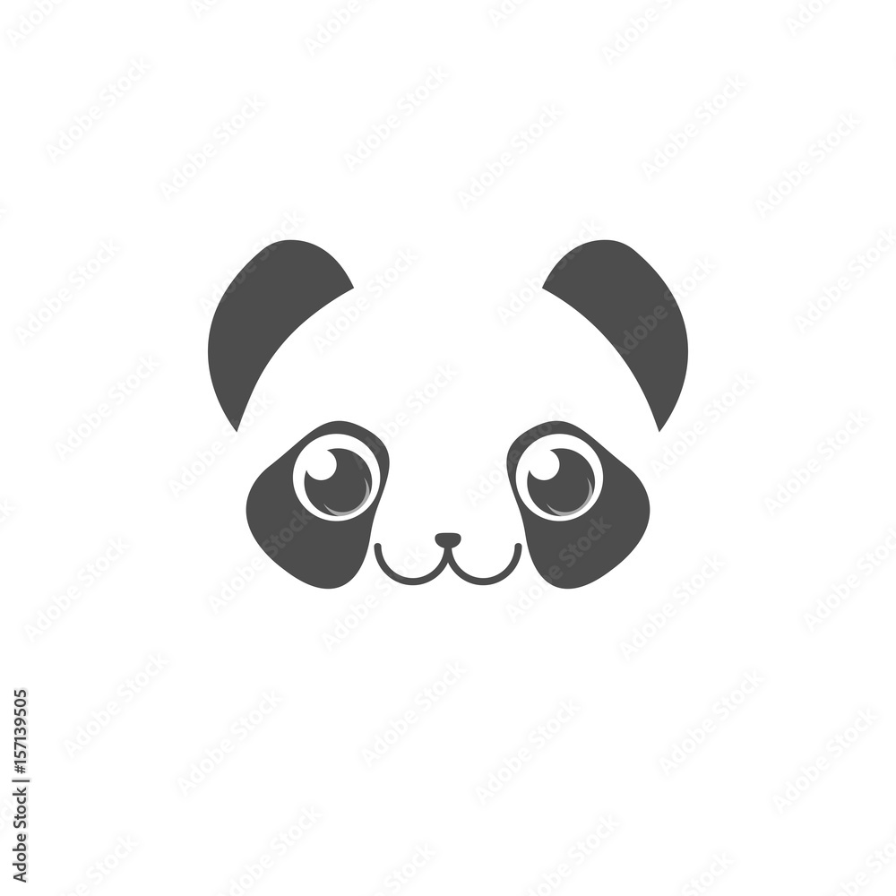 Fototapeta premium Panda head icon isolated on white background. Print for your clothes or accessories