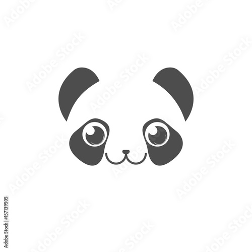 Panda head icon isolated on white background. Print for your clothes or accessories