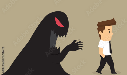 business man who is staring at the attack