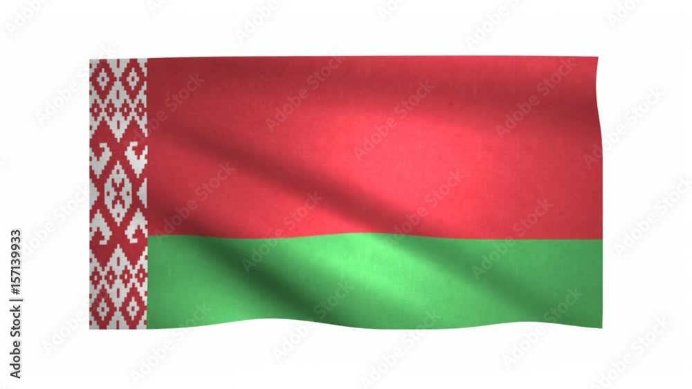 Flag of Belarus waving on white background Flag of Belarus waving on white background