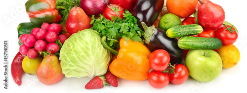 fruit and vegetable isolated on white background