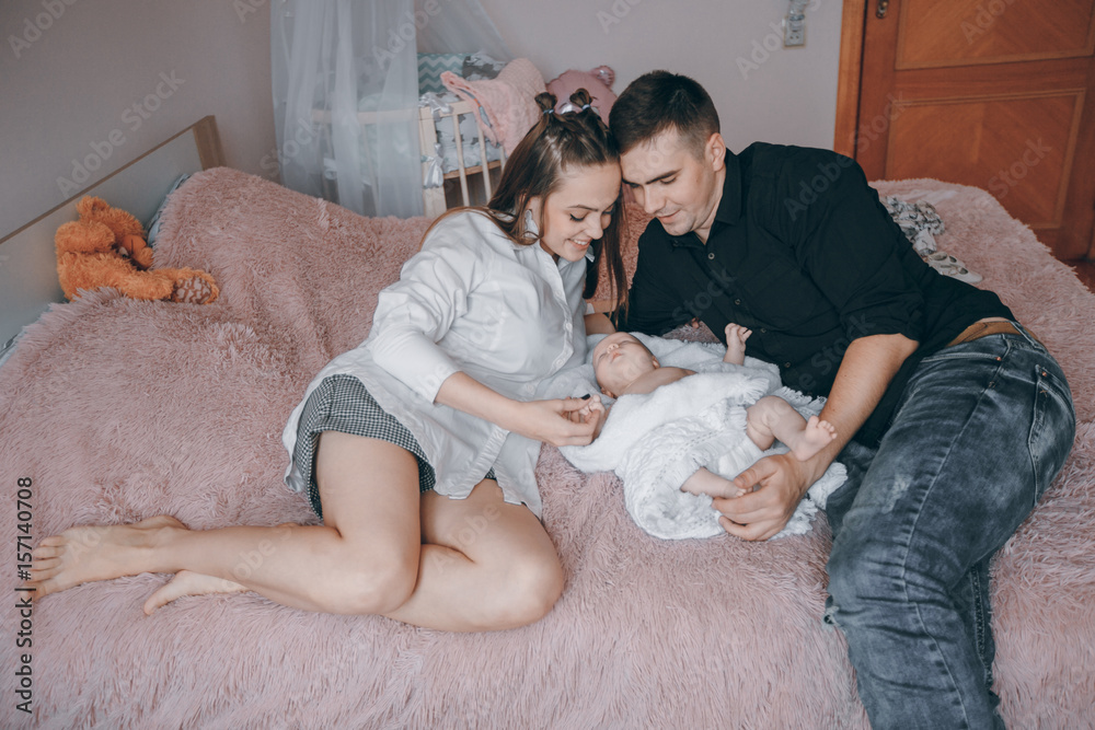 young family with infant young family with infant