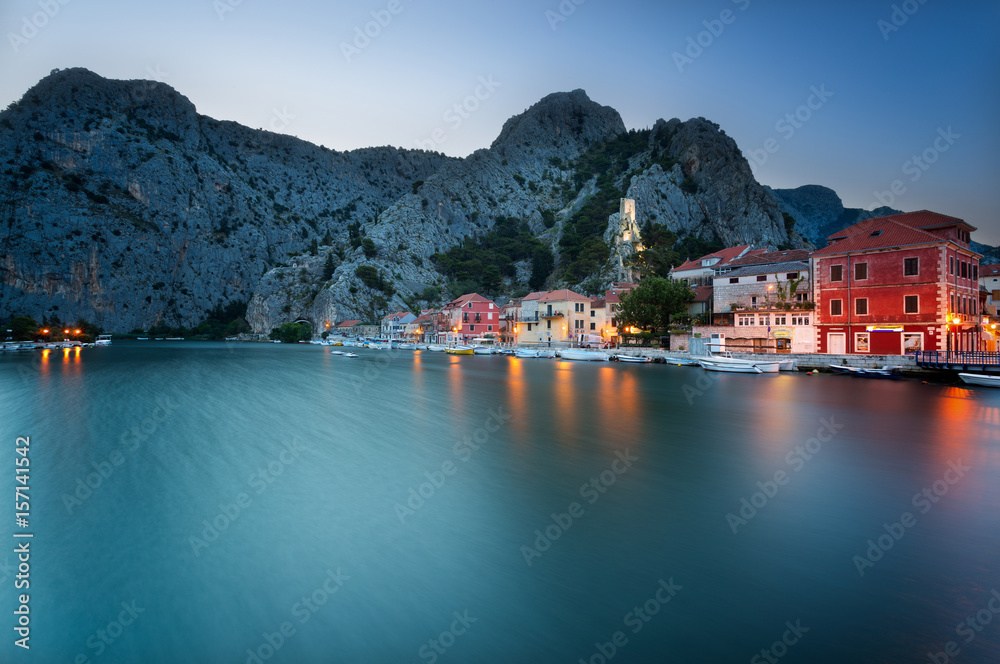 Omis town on a Cetina river, Dalmatia, Croatia