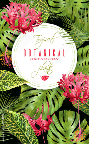 Tropical flower vertical banner