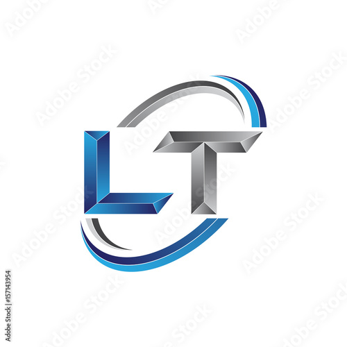 Simple initial letter logo modern swoosh LT