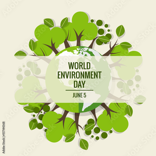 Wallpaper Mural World environment day concept. Green Eco Earth. Vector illustration Torontodigital.ca
