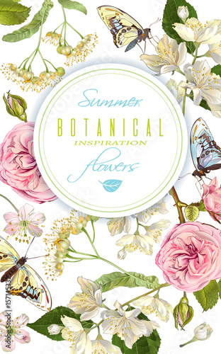 Flower butterfly banner