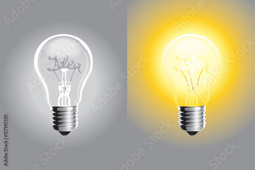Creative idea in light bulb shape as inspiration concept. Vector illustration.