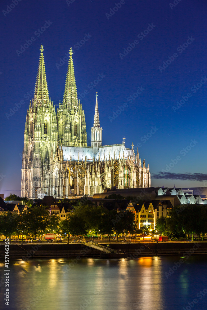Obraz premium Cologne Cathedral River Rhine