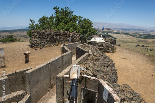 Golan Hights, Israel - May 27, 2017: U.N soldiers observing the Israel - Syria border on the Israeli side. 