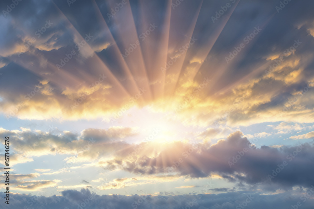 Fototapeta premium Piękny wieczór zachód słońca