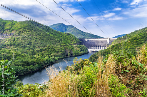 Bhumibol dam in thailand with dramatic scene