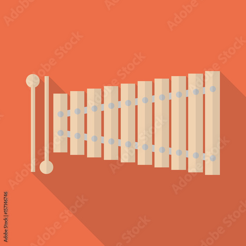 The xylophone image. Flat design