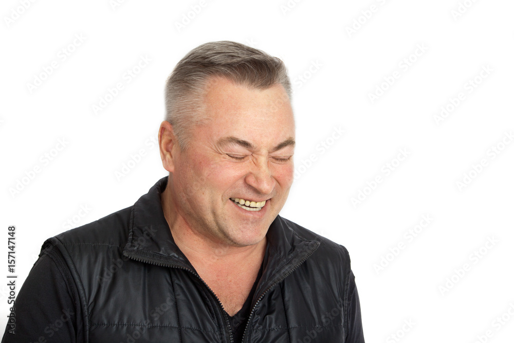 Portrait of an elderly man having fun laughing Portrait of an elderly man having fun laughing