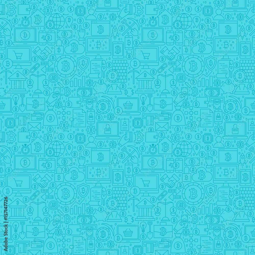 Blue Line Bitcoin Seamless Pattern Blue Line Bitcoin Seamless Pattern