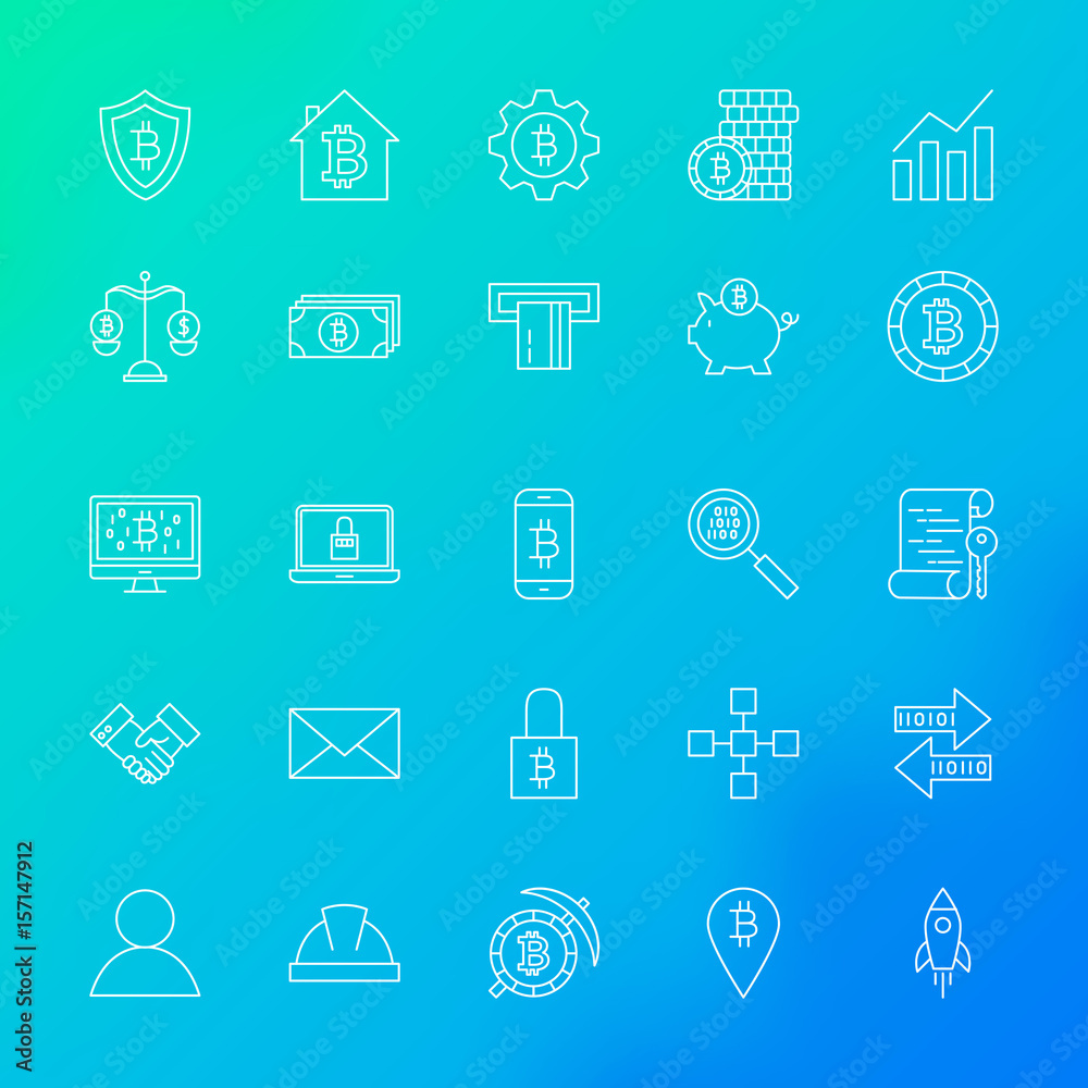Cryptocurrency Line Icons Cryptocurrency Line Icons