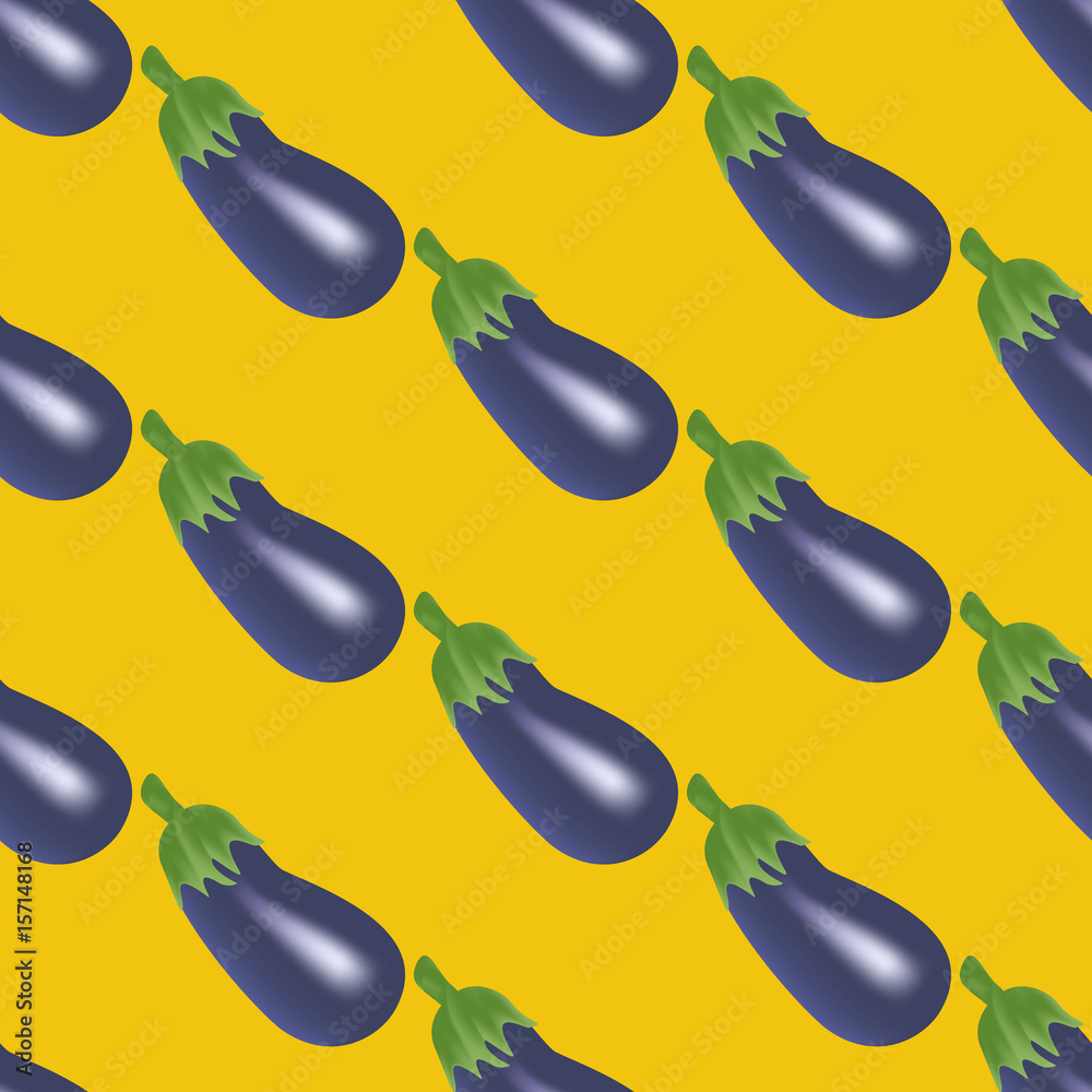 Obraz premium Eggplant Vegetable pattern