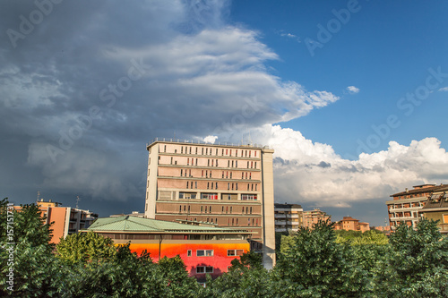 Sesto San Giovanni - town hall under the clouds