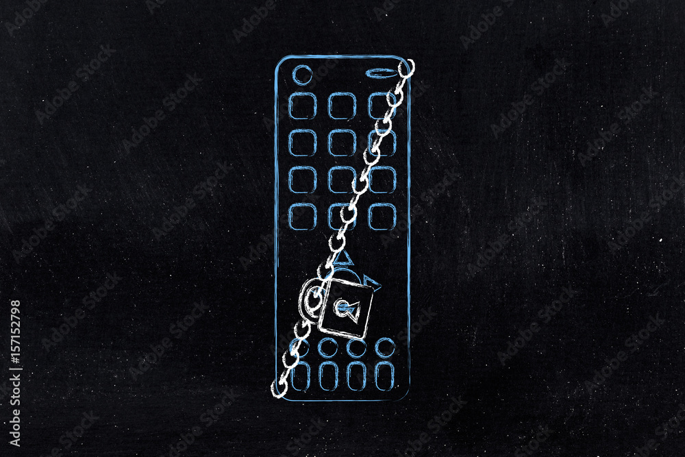 Obraz premium remote control with lock and chain