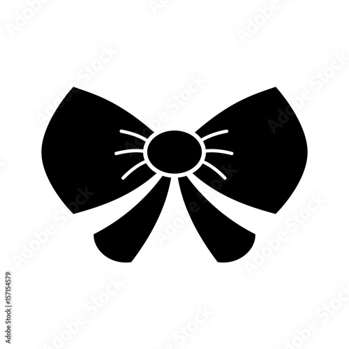 decorative bow icon over white background. vector illustraiton
