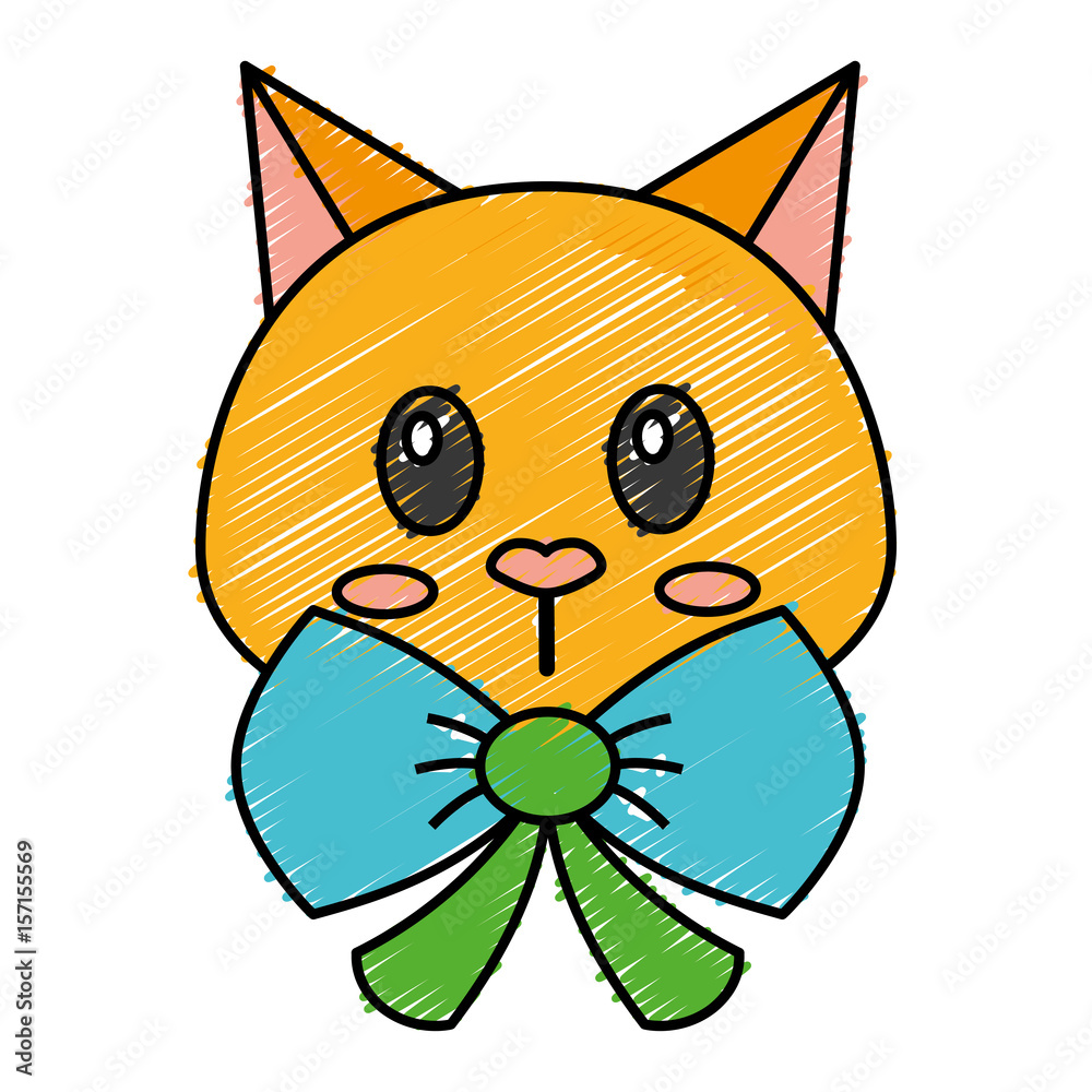 Obraz premium cute cat icon over white background. vector illustration