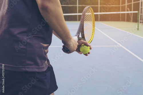 Tennis match which a serving player © pairhandmade
