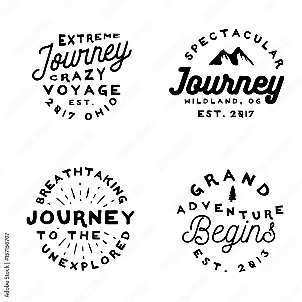 Minimal old-fashoned logos on adventure theme. Minimal old-fashoned logos on adventure theme.