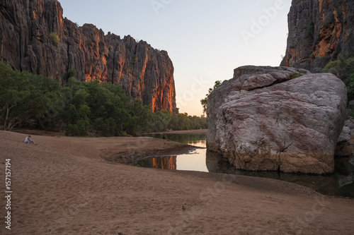 "Jandamarra Rock" -Windjana Gorge, Kimberley Region, Western Australia. The permanent pools in the river provide a permanent habitat for dozens of freshwater crocodiles.