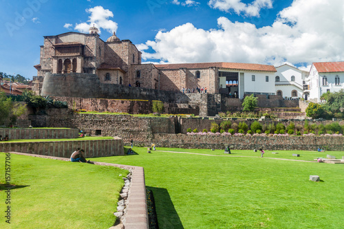 CUZCO, PERU - MAY 23, 2015: Qorikancha ruins and convent Santo Domingo in Cuzco, Peru. photo