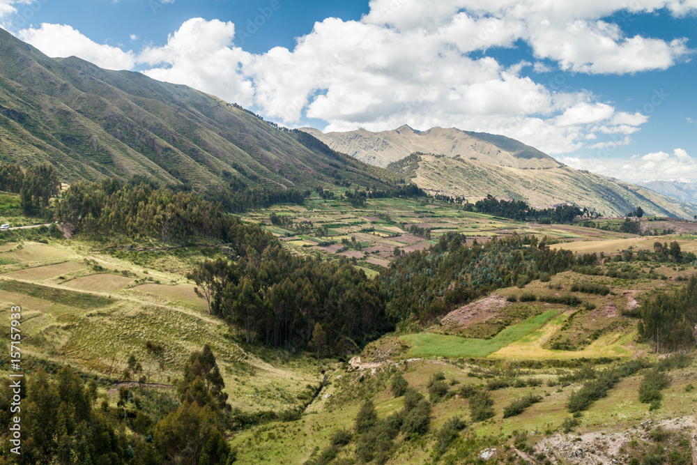 Countryside near Pukapukara ruins near Cuzco, Peru.