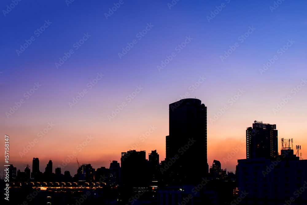 Cityscape in twilight