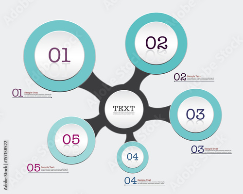 Infographic design template set and business icons.