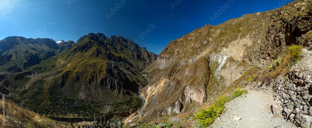 Panorama of Colca Canyon in Peru