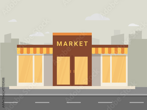 Market. Flat illustration