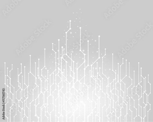 Abstract technology background, graphic line connecting vector on gray © kanokwan14002