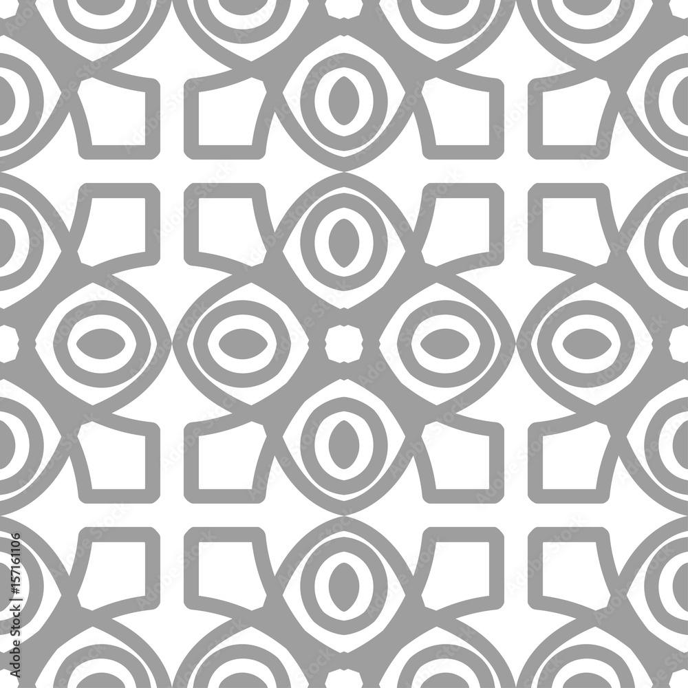 Grey luxury background seamless with ornamental pattern on white