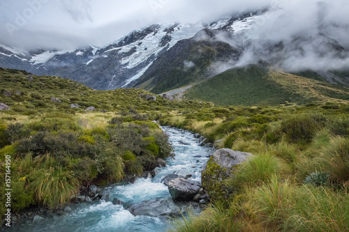 Hooker Valley Track, One of the most popular walks in Aoraki/Mt Cook National Park, New Zealand