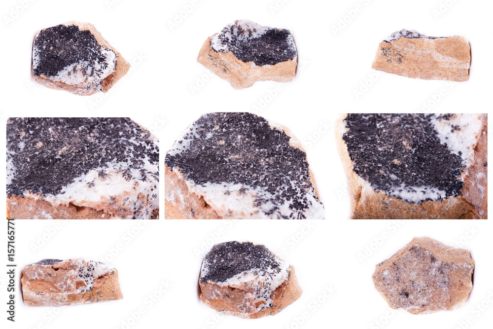 Collection of stone mineral Dendrites of manganese oxides Collection of stone mineral Dendrites of manganese oxides