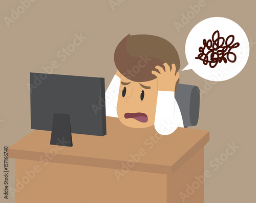 businessman thinking things don't work out, no idea