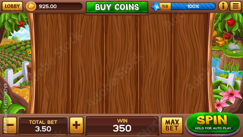Farm slot game. Vector illustration