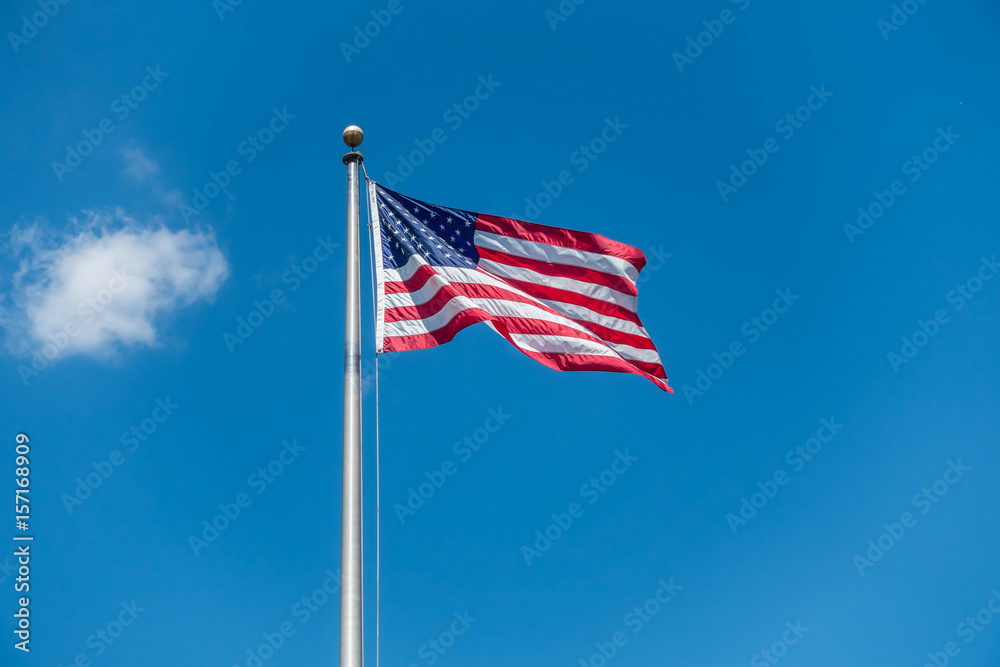 American Flag With Blue Sky 2