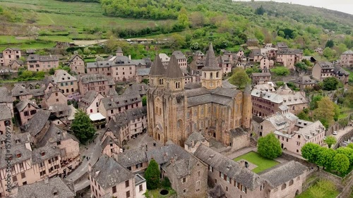 Conques: town and abbey-church of Sainte-Foy, southern France photo