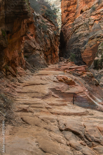 Trail Leading Through Red Rocks of Echo Canyon